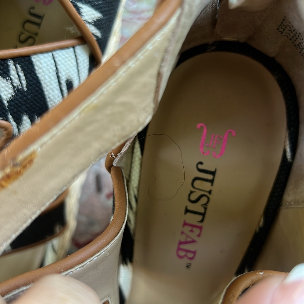 Just fab beautiful high platform, shoes, canvas, black, and brown - Picture 6 of 10